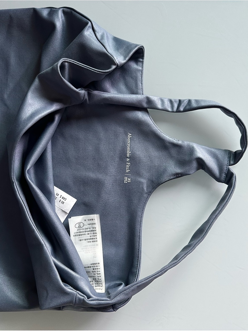 Abercrombie & Fitch Charcoal Gray Satin-Look Bralette